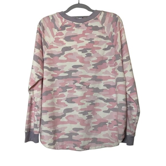 New Kensie pink camo fuzzy sweatshirt pajama top Sz XL - Picture 6 of 8